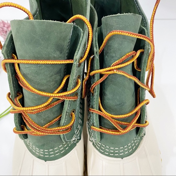 L.L. BEAN Sold-Out Small Batch 6-inch Green/White Bean Boots Size 10 - Picture 5 of 10